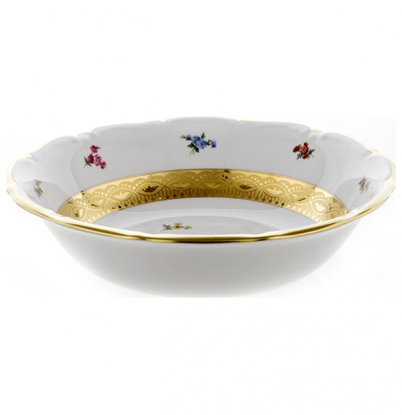 Салатник 24 см  Bavarian Porcelain &quot;Мария-Тереза /Мелкие цветы /Золотая лента&quot; / 133235