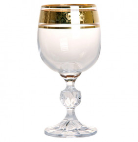 Бокал для белого вина 190 мл 1 шт  Crystalite Bohemia "Клаудия /Цветочный узор на золоте" / 108213