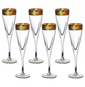Бокалы для шампанского 200 мл 6 шт  Same Crystal "Версаче золото" / 031349
