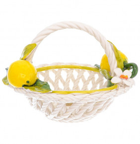Корзина 20 см декоративная круглая  Orgia "Лимоны" / 246696