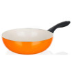 Сковорода вок 24 см c керамической антипригарной поверхностью оранжевая &quot;Banquet /Ceramia&quot; / 152482