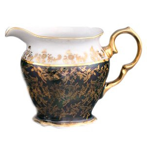 Молочник  Royal Czech Porcelain &quot;Фредерика /Зелёная /Золотые листики&quot; / 204767