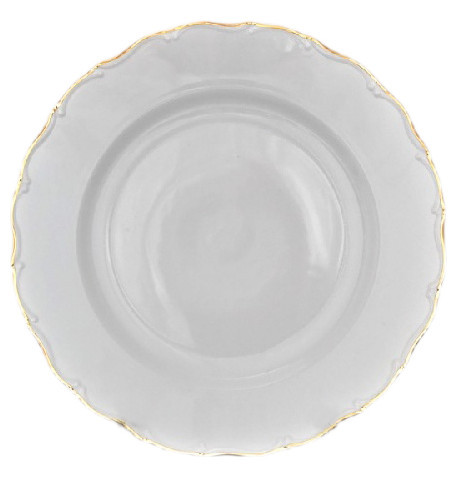 Блюдо 30 см круглое глубокое  Bohemia Porcelan Moritz Zdekauer 1810 s.r.o. &quot;Офелия /Золотая отводка&quot; / 057276