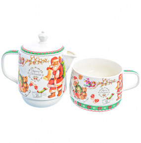 Чайный набор 2 предмета (заварочный чайник + чашка)  Royal Classics "Christmas time" / 228451