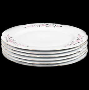 Набор тарелок 27 см 6 шт  Cmielow "Болеро /Розовые цветочки" / 034717