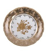 Тарелка 19 см 1 шт  Royal Czech Porcelain &quot;Офелия /Золотая роза /Бежевая&quot; / 204812