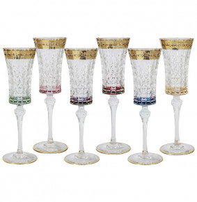 Бокалы для шампанского 150 мл 6 шт  Same Crystal "Флоренция /Ассорти" / 292036