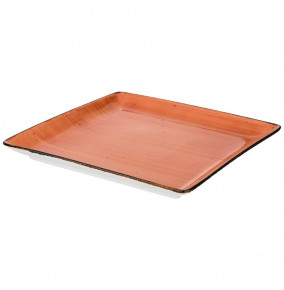 Тарелка 25 см квадратная  Bronco "Nature /Оранжевый" (2шт.) / 210420