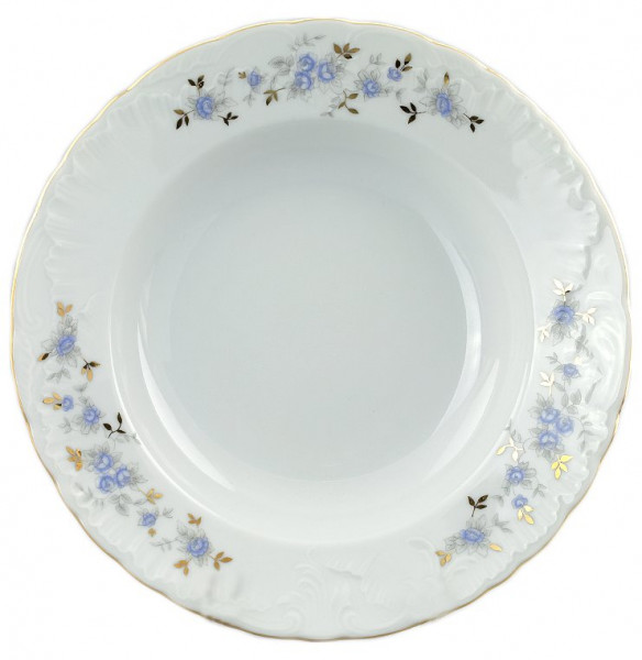 Набор тарелок 22,5 см 6 шт глубокие  Cmielow &quot;Рококо /Голубой цветок&quot; / 046749