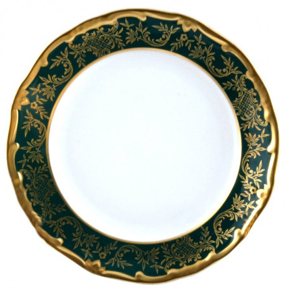 Набор тарелок 19 см 6 шт  Weimar Porzellan &quot;Ювел /Зелёный с золотым узором&quot; / 021044