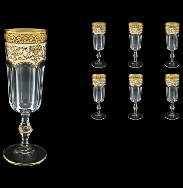 Бокалы для шампанского 160 мл 6 шт  Astra Gold &quot;Провенза /Империя /Бежевая&quot; / 087877