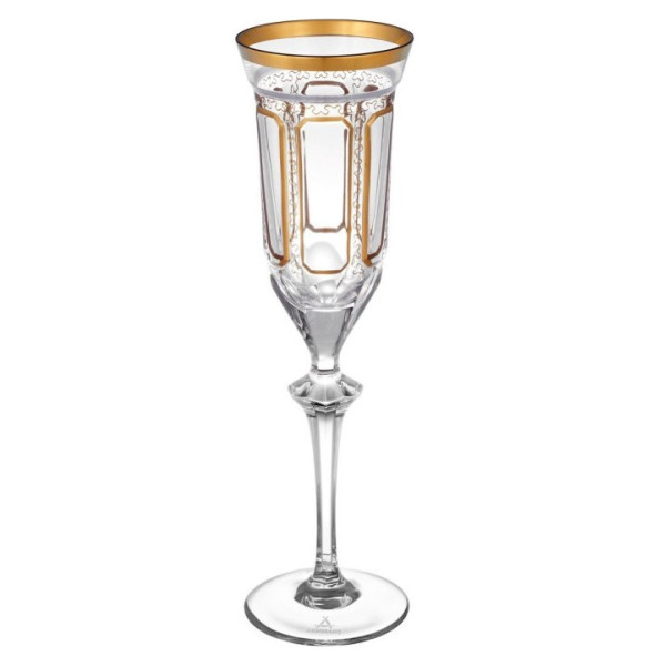 Бокалы для шампанского 225 мл 6 шт  Arnstadt Kristall &quot;Антик /Классик /золото&quot; / 001122