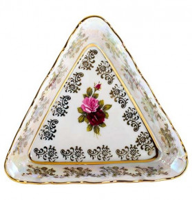 Салатник 13 см треугольный  Royal Czech Porcelain "Офелия /Роза перламутр" / 203530