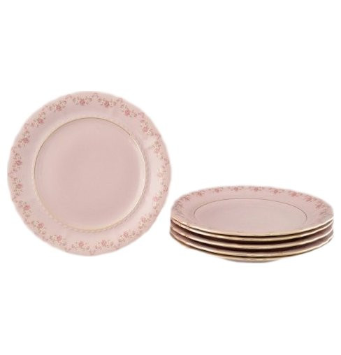 Набор тарелок 25 см 6 шт  Leander &quot;Соната /Розовый цветок&quot; розовая / 097159