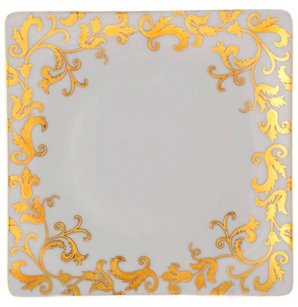 Набор тарелок 21 см 6 шт квадратные  Falkenporzellan &quot;Тоска /Бордо /Золотые цветы&quot; / 060293