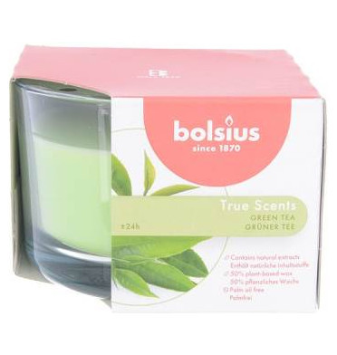 Свеча ароматическая 6,3 х 9 см в стекле &quot;Зеленый чай /Bolsius&quot; / 262612