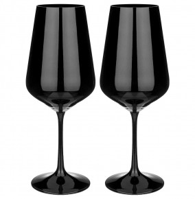 Бокалы для красного вина 450 мл 2 шт  Crystalex CZ s.r.o. "Сандра /Чёрные" / 192877