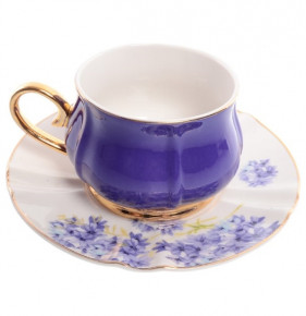 Набор чайных пар 200 мл 6 шт синие  Royal Classics "Тюльпановая радуга" (подарочная коробка) / 206281