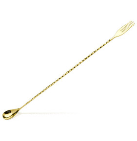Столовый прибор Ложка барная 40 см золото  Lumian Luxury Bar Tools "Trident fork" / 320559