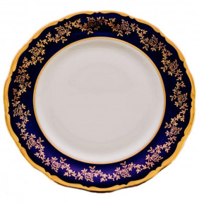 Набор тарелок 19 см 6 шт  Bavarian Porcelain "Фредерика /Кобальт /Золотые листики" / 061723