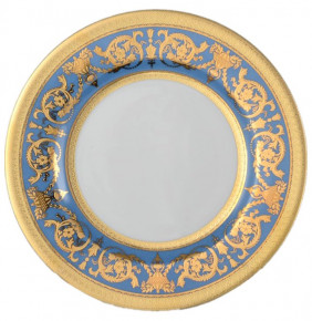 Набор тарелок 21 см 6 шт  Falkenporzellan "Констанц /Императорское золото /на голубом" / 033188