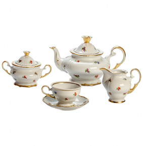 Чайный сервиз на 6 персон 15 предметов  Bohemia Porcelan Moritz Zdekauer 1810 s.r.o. "Анжелика 852 /Мелкие цветы" / 046017