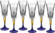 Бокалы для шампанского 210 мл 6 шт  RCR Cristalleria Italiana SpA &quot;Джипси /цветная ножка&quot; / 117072