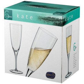 Бокалы для шампанского 220 мл 6 шт  Crystalex CZ s.r.o. "Кейт /Изумрудные"  / 170351