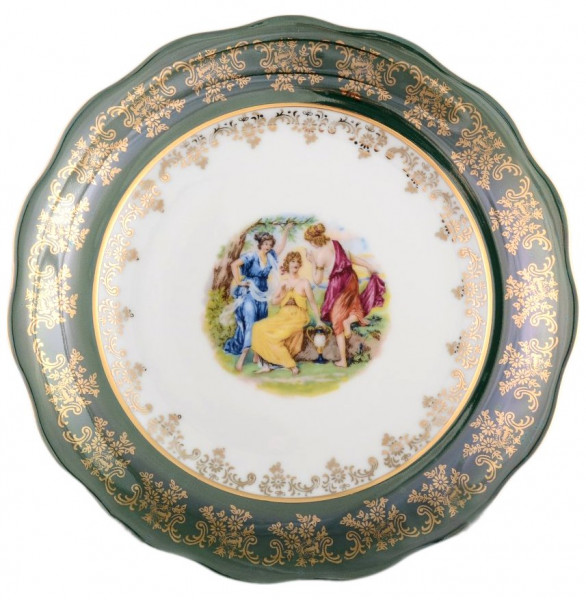 Набор тарелок 25 см 6 шт  Royal Czech Porcelain &quot;Фредерика /Мадонна зелёная&quot; / 088744