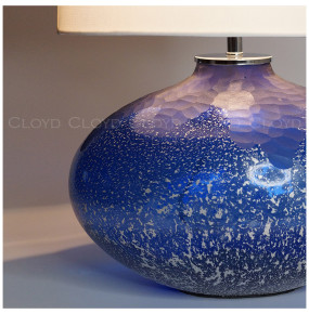 Настольная лампа 1 рожковая  Cloyd "MIRIAM" / выс. 60 см - хром - синее стекло / 347275