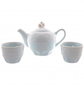 Чайный набор 4 предмета (заварочный чайник + 2 кружки)  Royal Classics "Кролики" / 167010