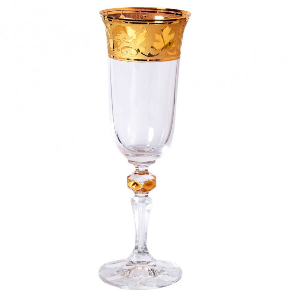 Бокалы для шампанского 150 мл 6 шт  Bohemia &quot;Кристина /Kanada /золото&quot; R-G / 134261