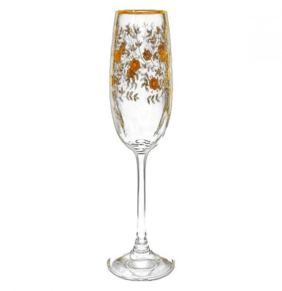 Бокал для шампанского 180 мл 1 шт  Rona &quot;Эсприт /Золотые цветы&quot; / 139534