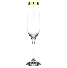 Бокалы для шампанского 195 мл 6 шт  Crystalex CZ s.r.o. "Ребекка /Широкое золото /M8760" / 290749