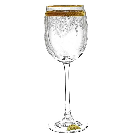Бокалы для белого вина 260 мл 6 шт  Rona &quot;Эсприт /Золотая полоса, втёртая платина&quot; / 018345