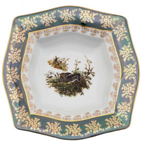 Набор тарелок 22,5 см 6 шт глубокие  Royal Czech Porcelain "Львов /Охота зеленая" / 203435