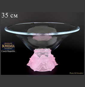Ваза для фруктов 35 см н/н  Crystalite Bohemia "Фрост /розовая" / 006734