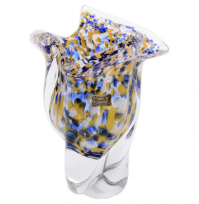 Ваза для цветов 20 см прозрачная с синим и желтым  Egermann "Попугай" / 146112