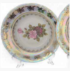 Набор тарелок 23 см 6 шт глубокие  МаМ декор "Фредерика /Роза перламутр" / 155037