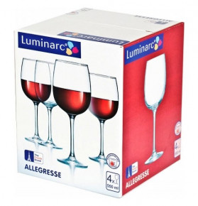 Бокалы для красного вина 550 мл 4 шт  LUMINARC "Аллегресс /Без декора" / 160376