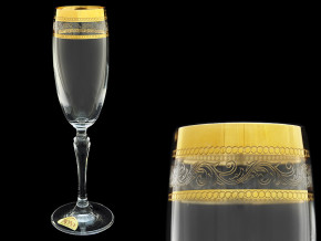 Бокалы для шампанского 160 мл 6 шт  Rona "Люция /Широкое золото, бесцветная волна" / 018189
