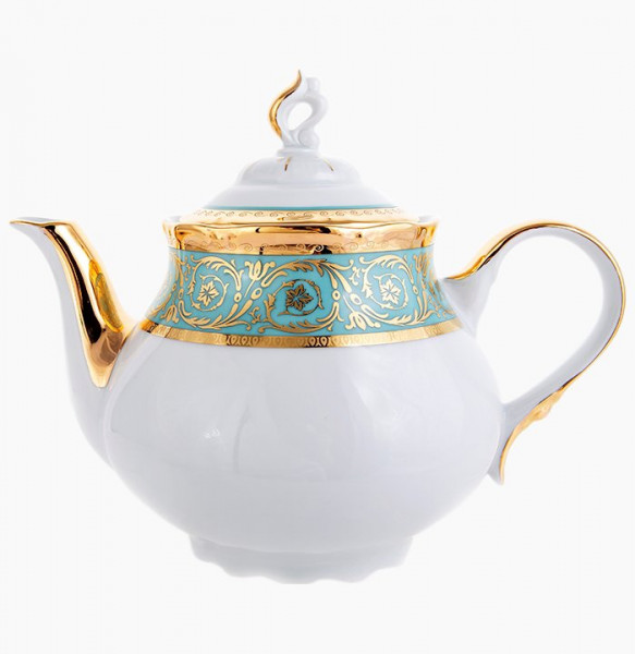 Заварочный чайник 1,2 л  Thun &quot;Констанция /Серо-голубая полоса с золотом&quot; / 122610