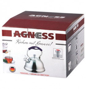 Чайник 3 л со свистком нержавеющая сталь  Agness "AGNESS" / 200202