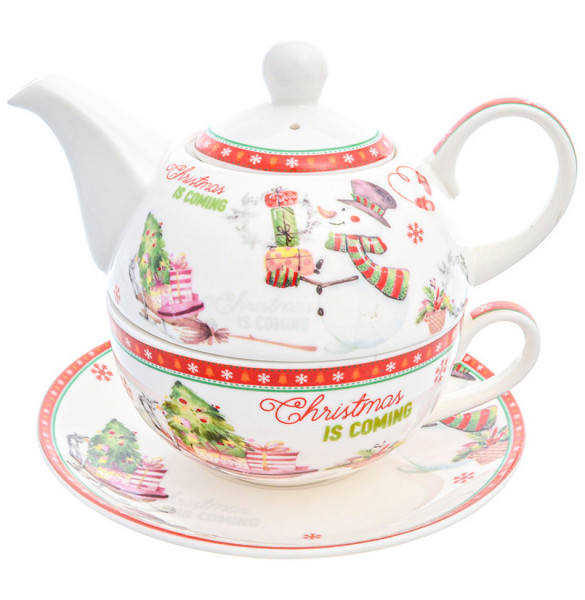 Чайный набор 3 предмета (заварочный чайник + чайная пара)  Royal Classics &quot;Christmas time /Royal Classic&quot; / 228345