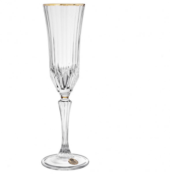 Бокалы для шампанского 180 мл 6 шт  Bohemia Design &quot;Адажио /Отводка золото&quot; / 239070