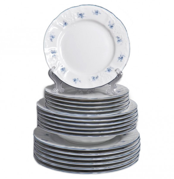 Набор тарелок 18 предметов (19, 23, 25 см)  Thun &quot;Бернадотт /Синий цветок&quot; / 006223
