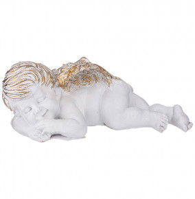 Фигурка 13 х 36 х 19 см белая с позолотой  LEFARD "Ангелочек-мечтатель" / 296233