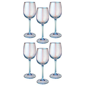 Бокалы для белого вина 420 мл 6 шт  LEFARD "Dandelion /Бирюза" / 329087