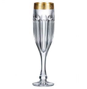 Бокалы для шампанского 150 мл 6 шт  Crystalite Bohemia "Сафари /Глянцевое золото /430469" / 226439