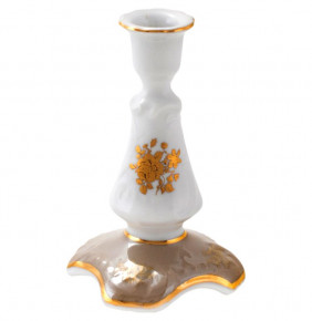 Подсвечник  Royal Czech Porcelain "Офелия /Золотая роза /Бежевая" / 203919